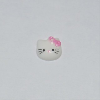 Hello Kitty em Acrílico Laço Rosa Claro 11x11mm - 1un