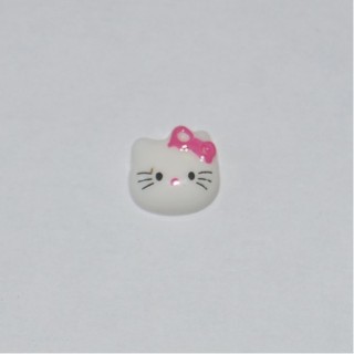 Hello Kitty em Acrílico Laço Rosa Choque 11x11mm - 1un
