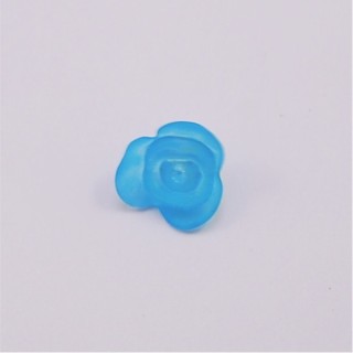 Conta em Acrílico Flor Azul Turquesa 15x15mm – Furo 1mm - 1un