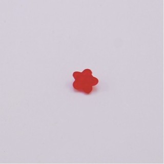 Conta em Acrílico Flor Vermelha 8x8mm – Furo 1mm - 1un