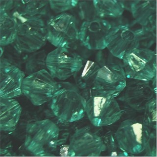 Bicones em Acrí­lico Emerald 6mm - Furo 1mm - 20un