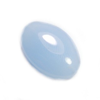 Conta de Vidro Oval Aquamarine 19x13mm - Furo 1mm - 1un