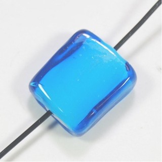 Conta de Vidro Azul 16x14mm - Furo 1,5mm - 1un