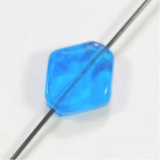 Conta de Vidro Azul 15x14mm - Furo 1,5mm - 1un