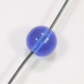 Conta de Vidro Azul Cobalto 10mm - Furo 1mm - 1un
