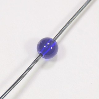 Conta de Vidro Azul Cobalto 6mm - Furo 1mm - 1un