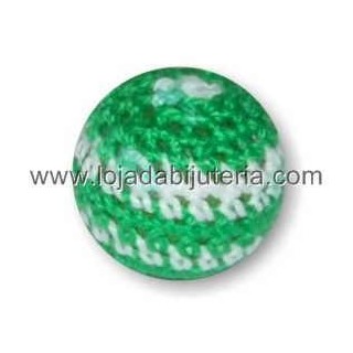 Bola de Crochet 22mm - Verde/Branco