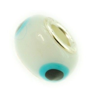 Vidro Style 14x10mm - White Blue Dots - 1un