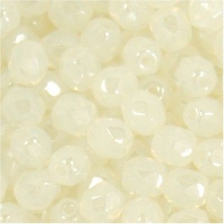 Facetadas 4mm White Opal Hematite - 10un