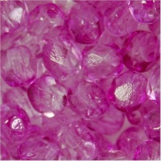 Facetadas 4mm Crystal/Pink - 10un