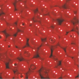 Pérola em Vidro Vermelho Vivo 4mm – Furo 0,5mm - 50un