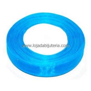 Rolo Organza Azul Turquesa - 12mm