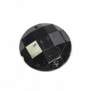 Cabochon Acríli­co Brilhante com 2 furos 16mm - Preto