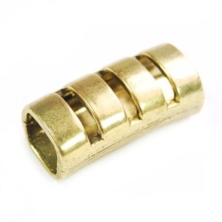 Conta de Metal Dourado Antigo 28x13mm - Furo 9x9mm