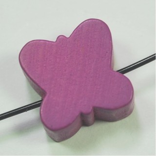 Conta de Madeira Borboleta Violeta 15x15mm – Furo 2mm - 1un
