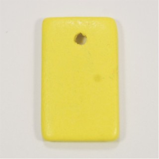 Pendente de Madeira Amarelo 26x16mm – Furo 2mm - 1un