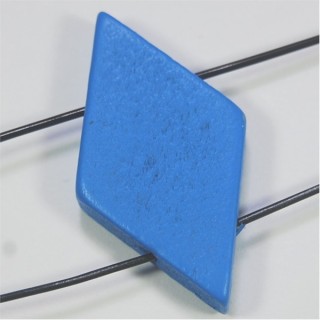 Conta de Madeira Losango Azul 34x20mm – 2 Furos 1,5mm - 1un