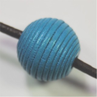 Conta de Madeira Bola Azul 21mm – Furo 5mm - 1un