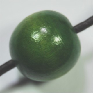 Conta de Madeira Bola Verde Escuro 25mm – Furo 4mm - 1un
