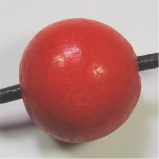 Conta de Madeira Bola Vermelha 25mm – Furo 4mm - 1un