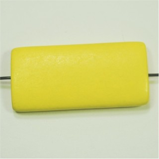 Conta de Madeira Rentagulo Amarelo 40x20mm – Furo 2,5mm - 1un